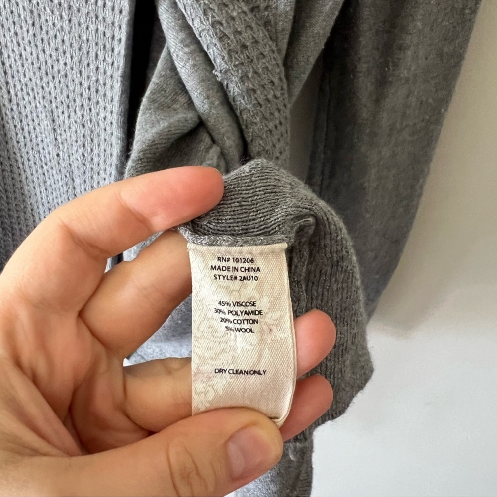 Soft Surroundings Miranda Gray Knit Wrap Cardigan Cowl Neck Size S - Picture 6 of 10